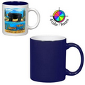 11 Oz. Gloss Two-Tone Mug - Cobalt Blue/ White Interior (4 Color Process)